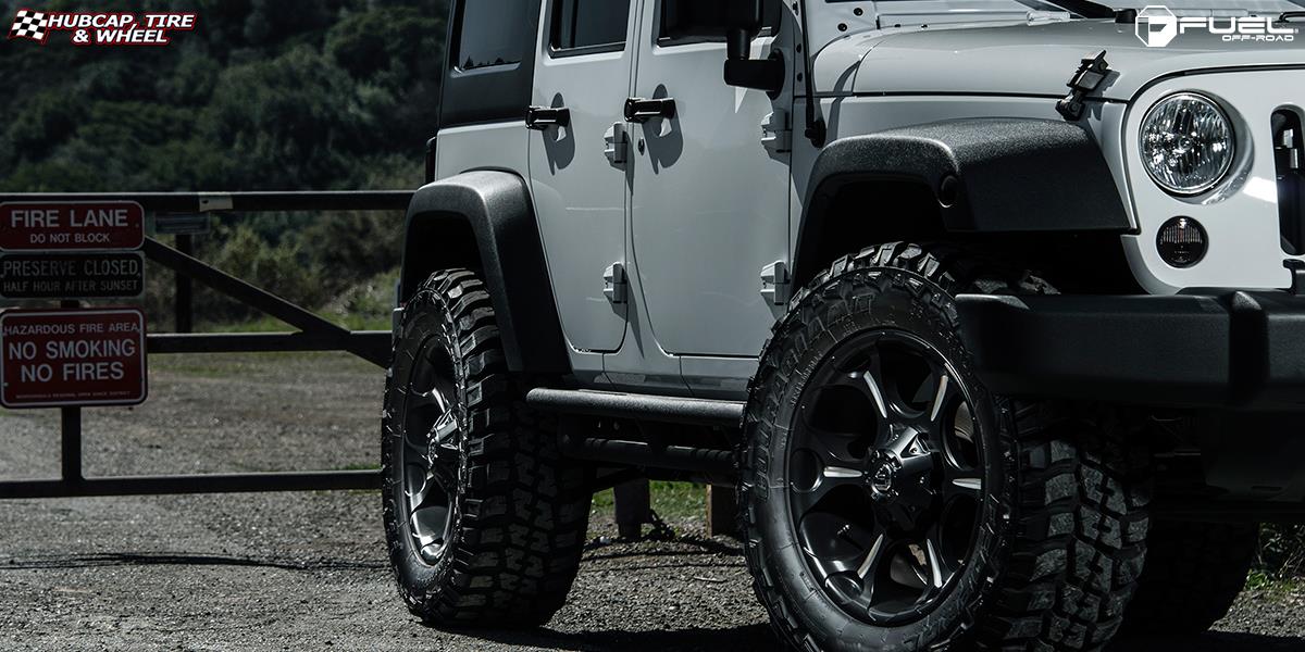 vehicle gallery/jeep wrangler fuel driller d256 0X0  Black & Milled wheels and rims
